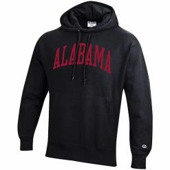 Men's Champion Black Alabama Crimson Tide Team Arch Reverse Weave Pullover Hoodie -Champion shop unnamed file 8319