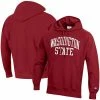 Men's Champion Crimson Washington State Cougars Team Arch Reverse Weave Pullover Hoodie -Champion shop unnamed file 8332