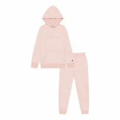 Girls 7-16 Champion® Velour Hoodie & Joggers Set Sheer Pale Pink