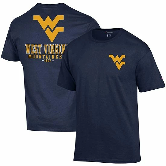Men's Champion Navy West Virginia Mountaineers Stack 2-Hit T-Shirt Men's Champion Navy West Virginia Mountaineers Stack 2-Hit T-Shirt -Champion shop unnamed file 8408
