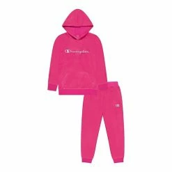 Girls 7-16 Champion® Velour Hoodie & Joggers Set Sheer Pale Pink -Champion shop unnamed file 841