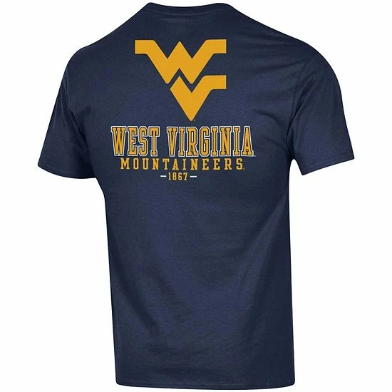 Men's Champion Navy West Virginia Mountaineers Stack 2-Hit T-Shirt Men's Champion Navy West Virginia Mountaineers Stack 2-Hit T-Shirt -Champion shop unnamed file 8410