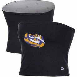 Women's Champion Black/Gray LSU Tigers Reversible Allover Print Tube Top
