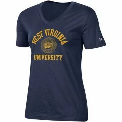 Women's Champion Navy West Virginia Mountaineers University College Seal V-Neck T-Shirt 3 Women's Champion Navy West Virginia Mountaineers University College Seal V-Neck T-Shirt -Champion shop unnamed file 8428