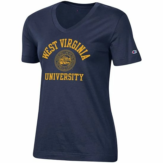 Women's Champion Navy West Virginia Mountaineers University College Seal V-Neck T-Shirt Women's Champion Navy West Virginia Mountaineers University College Seal V-Neck T-Shirt -Champion shop unnamed file 8428