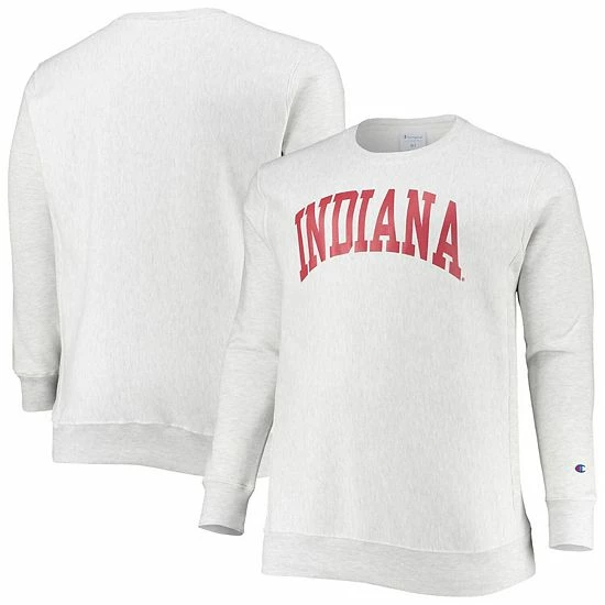 Men's Champion Ash Indiana Hoosiers Big & Tall Reverse Weave Fleece Crewneck Pullover Sweatshirt Men's Champion Ash Indiana Hoosiers Big & Tall Reverse Weave Fleece Crewneck Pullover Sweatshirt -Champion shop unnamed file 8437