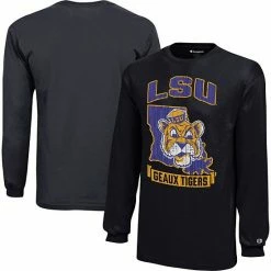 Youth Champion Black LSU Tigers Strong Mascot Team T-Shirt