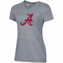 Women's Champion Gray Alabama Crimson Tide Vault Logo V-Neck T-Shirt 4 Women's Champion Gray Alabama Crimson Tide Vault Logo V-Neck T-Shirt -Champion shop unnamed file 8529