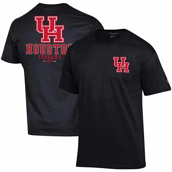 Men's Champion Black Houston Cougars Stack 2-Hit T-Shirt Men's Champion Black Houston Cougars Stack 2-Hit T-Shirt -Champion shop unnamed file 8531