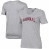 Women's Champion Heathered Gray Harvard Crimson University Basic Arch V-Neck T-Shirt 2 Women's Champion Heathered Gray Harvard Crimson University Basic Arch V-Neck T-Shirt -Champion shop unnamed file 8543