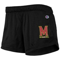 Women's Champion Black Maryland Terrapins Logo Mesh Shorts -Champion shop unnamed file 8562