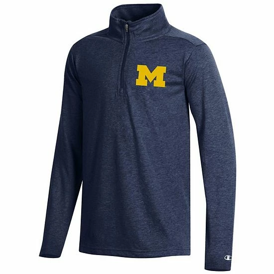 Youth Champion Navy Michigan Wolverines Field Day Quarter-Zip Jacket 3 Youth Champion Navy Michigan Wolverines Field Day Quarter-Zip Jacket