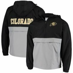 Men's Champion Black Colorado Buffaloes Colorblock Packable Half-Zip Jacket