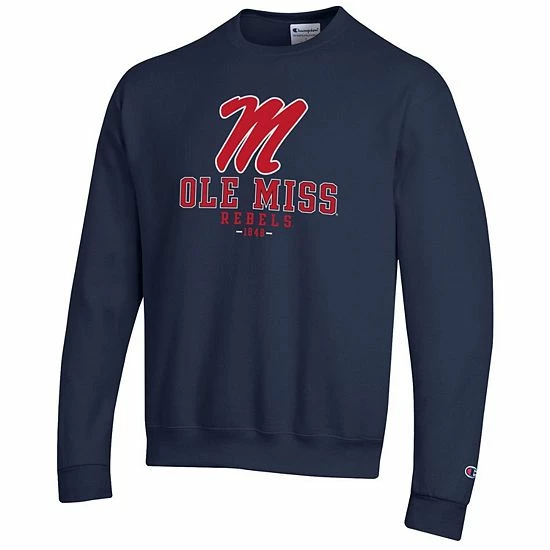 Men's Champion Navy Ole Miss Rebels Team Stack Powerblend Pullover Sweatshirt Men's Champion Navy Ole Miss Rebels Team Stack Powerblend Pullover Sweatshirt -Champion shop unnamed file 8685