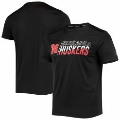 Men's Champion Black Nebraska Huskers Slash Stack T-Shirt -Champion shop unnamed file 8813