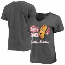 Women's Champion Heathered Gray Oklahoma Sooners Red River Showdown Vintage Fair V-Neck T-Shirt 3 Women's Champion Heathered Gray Oklahoma Sooners Red River Showdown Vintage Fair V-Neck T-Shirt -Champion shop unnamed file 8830