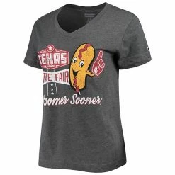 Women's Champion Heathered Gray Oklahoma Sooners Red River Showdown Vintage Fair V-Neck T-Shirt 4 Women's Champion Heathered Gray Oklahoma Sooners Red River Showdown Vintage Fair V-Neck T-Shirt -Champion shop unnamed file 8831