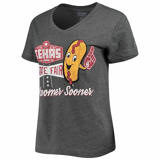 Women's Champion Heathered Gray Oklahoma Sooners Red River Showdown Vintage Fair V-Neck T-Shirt Women's Champion Heathered Gray Oklahoma Sooners Red River Showdown Vintage Fair V-Neck T-Shirt -Champion shop unnamed file 8831