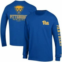 Men's Champion Royal Pitt Panthers Team Stack Long Sleeve T-Shirt -Champion shop unnamed file 8869