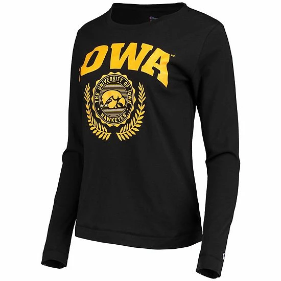 Women's Champion Black Iowa Hawkeyes University Laurels Long Sleeve T-Shirt Women's Champion Black Iowa Hawkeyes University Laurels Long Sleeve T-Shirt -Champion shop unnamed file 8902
