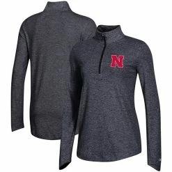 Women's Champion Black Nebraska Huskers Field Day Quarter-Zip Jacket