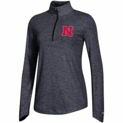 Women's Champion Black Nebraska Huskers Field Day Quarter-Zip Jacket -Champion shop unnamed file 8910