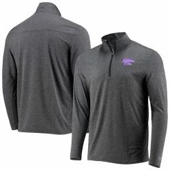 Men's Champion Heathered Black Kansas State Wildcats Field Day Team Quarter-Zip Jacket