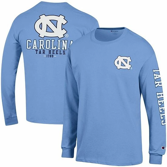 Men's Champion Carolina Blue North Carolina Tar Heels Team Stack Long Sleeve T-Shirt Men's Champion Carolina Blue North Carolina Tar Heels Team Stack Long Sleeve T-Shirt -Champion shop unnamed file 8939