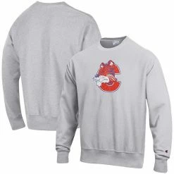 Men's Champion Heathered Gray Clemson Tigers Vault Logo Reverse Weave Pullover Sweatshirt -Champion shop unnamed file 8992