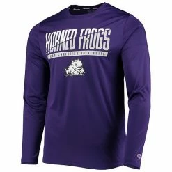 Men's Champion Purple TCU Horned Frogs Wordmark Slash Long Sleeve T-Shirt -Champion shop unnamed file 9004