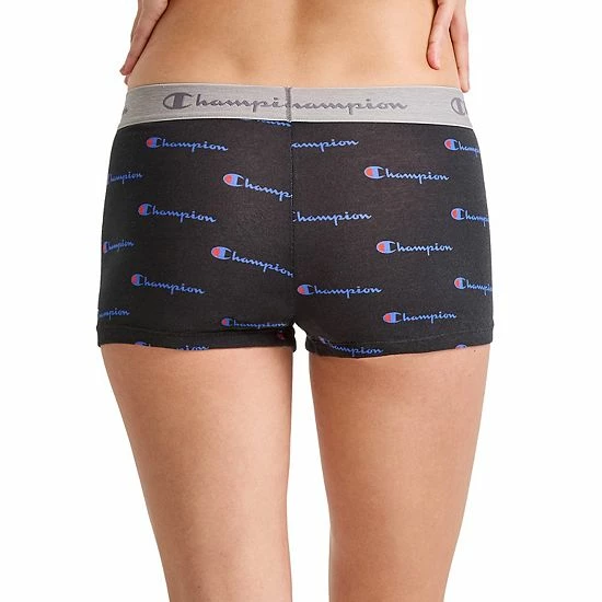 Women's Champion® Stretch Boyshort Panty CH49AS Grey White Logo Print Women's Champion® Stretch Boyshort Panty CH49AS Grey White Logo Print -Champion shop unnamed file 906