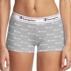 Women's Champion® Stretch Boyshort Panty CH49AS Grey White Logo Print 10 Women's Champion® Stretch Boyshort Panty CH49AS Grey White Logo Print -Champion shop unnamed file 913