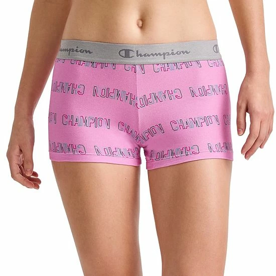 Women's Champion® Stretch Boyshort Panty CH49AS Grey White Logo Print Women's Champion® Stretch Boyshort Panty CH49AS Grey White Logo Print -Champion shop unnamed file 914
