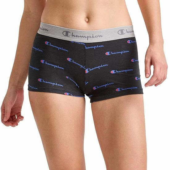 Women's Champion® Stretch Boyshort Panty CH49AS Grey White Logo Print Women's Champion® Stretch Boyshort Panty CH49AS Grey White Logo Print -Champion shop unnamed file 915