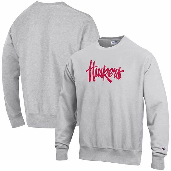 Men's Champion Heathered Gray Nebraska Huskers Vault Logo Reverse Weave Pullover Sweatshirt Men's Champion Heathered Gray Nebraska Huskers Vault Logo Reverse Weave Pullover Sweatshirt -Champion shop unnamed file 9156