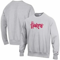 Men's Champion Heathered Gray Nebraska Huskers Vault Logo Reverse Weave Pullover Sweatshirt 3 Men's Champion Heathered Gray Nebraska Huskers Vault Logo Reverse Weave Pullover Sweatshirt -Champion shop unnamed file 9157