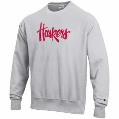 Men's Champion Heathered Gray Nebraska Huskers Vault Logo Reverse Weave Pullover Sweatshirt 4 Men's Champion Heathered Gray Nebraska Huskers Vault Logo Reverse Weave Pullover Sweatshirt -Champion shop unnamed file 9158
