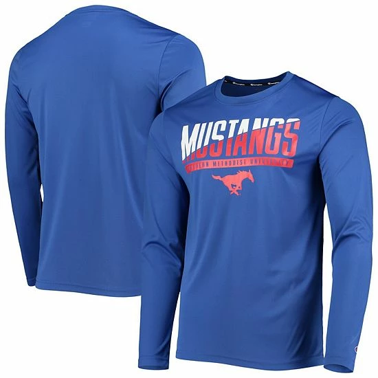 Men's Champion Royal SMU Mustangs Wordmark Slash Long Sleeve T-Shirt Men's Champion Royal SMU Mustangs Wordmark Slash Long Sleeve T-Shirt -Champion shop unnamed file 9227
