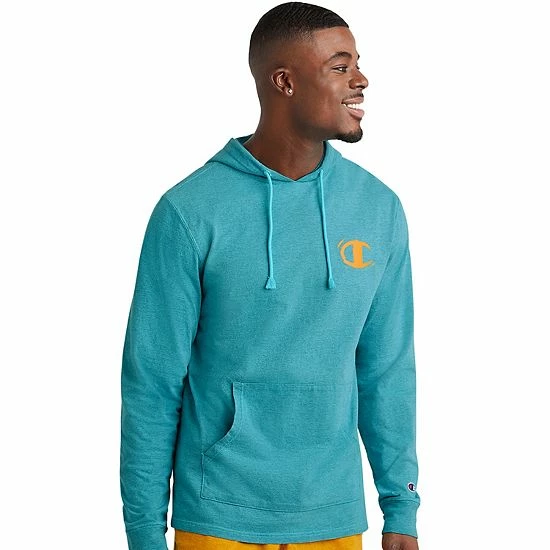Men's Champion® Middleweight Overdye Hoodie Orange Heather 3 Men's Champion® Middleweight Overdye Hoodie Orange Heather