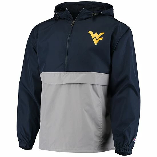Men's Champion Navy West Virginia Mountaineers Colorblock Packable Half-Zip Jacket Men's Champion Navy West Virginia Mountaineers Colorblock Packable Half-Zip Jacket -Champion shop unnamed file 9302