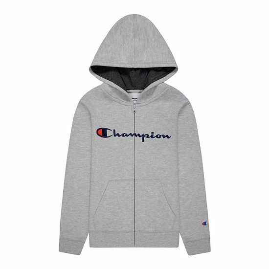 Kids 7-20 Champion® Script Full-Zip Hoodie Oxford Heather Kids 7-20 Champion® Script Full-Zip Hoodie Oxford Heather -Champion shop unnamed file 935