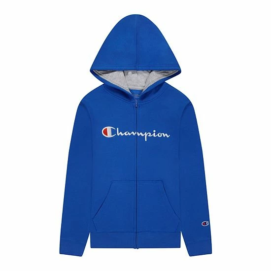 Kids 7-20 Champion® Script Full-Zip Hoodie Oxford Heather Kids 7-20 Champion® Script Full-Zip Hoodie Oxford Heather -Champion shop unnamed file 937