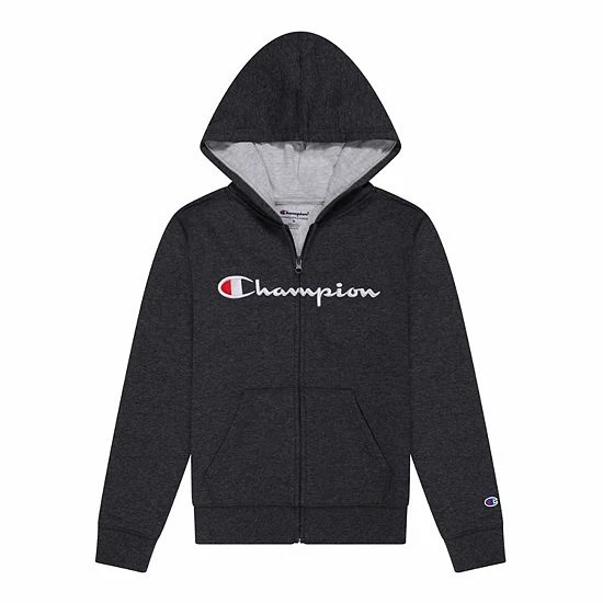 Kids 7-20 Champion® Script Full-Zip Hoodie Oxford Heather Kids 7-20 Champion® Script Full-Zip Hoodie Oxford Heather -Champion shop unnamed file 939