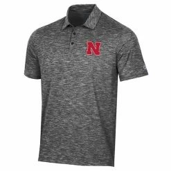 Men's Champion Black Nebraska Huskers Micro Mesh Space Dye Polo -Champion shop unnamed file 9440