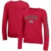 Women's Champion® Red Ohio State Buckeyes University 2.0 Fleece Crewneck Sweatshirt