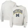 Youth Champion Heathered Gray Michigan Wolverines Reverse Weave Pullover Sweatshirt -Champion shop unnamed file 9538