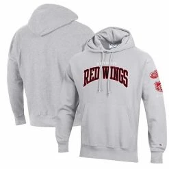 Men's Champion Gray Detroit Red Wings O&B Capsule II Pullover Hoodie -Champion shop unnamed file 9543