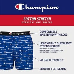 Men's Champion 3-Pack Cotton Stretch Knit Boxers Black Grey -Champion shop unnamed file 965