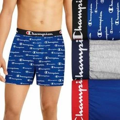 Men's Champion 3-Pack Cotton Stretch Knit Boxers Black Grey -Champion shop unnamed file 968