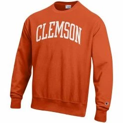 Men's Champion Orange Clemson Tigers Arch Reverse Weave Pullover Sweatshirt -Champion shop unnamed file 9699